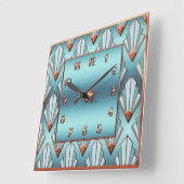 Horloge Carrée Blue and Copper (Angle)