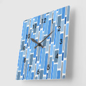 Horloge Carrée Blue and gray geometric pattern, (Angle)