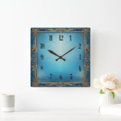 Horloge Carrée Blue Art (Maison)