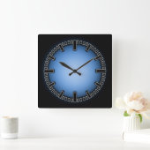 Horloge Carrée Blue Black Fade Numberless Wall Clock (Maison)