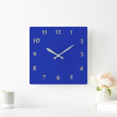Horloge Carrée Blue clock changeable (Maison)