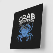 Horloge Carrée Blue Crab - Crab Whisperer (Angle)