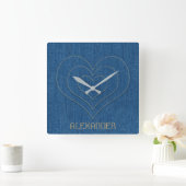 Horloge Carrée Blue Denim Jeans (Maison)
