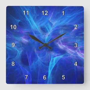 Horloge Carrée Blue Flash Wall