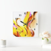 Horloge Carrée Blue Flower Invert Clock (Maison)