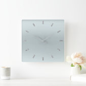 Horloge Carrée Blue Grey Silver Pastel Ombre Parties scintillant (Maison)