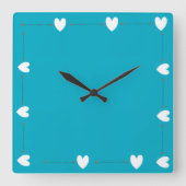 Horloge Carrée Blue Heart Wall Clock – Minimal Modern Wall Decor (Recto)