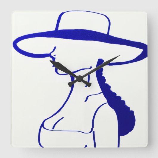 Horloge Carrée Blue Lady (Recto)