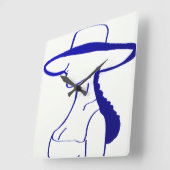 Horloge Carrée Blue Lady (Angle)
