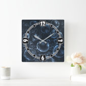 Horloge Carrée Blue lenses (Maison)