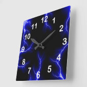 Horloge Carrée Blue Lightning (Angle)