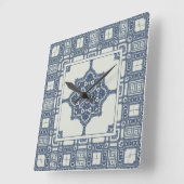 Horloge Carrée Blue Moroccan   (Angle)
