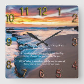 Horloge Carrée Blue Ocean Gold Christian Faith (Recto)