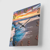 Horloge Carrée Blue Ocean Gold Christian Faith (Angle)