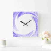Horloge Carrée Blue Purple Swirl Abstract (Maison)