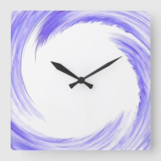 Horloge Carrée Blue Purple Swirl Abstract (Recto)
