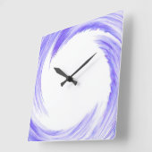Horloge Carrée Blue Purple Swirl Abstract (Angle)