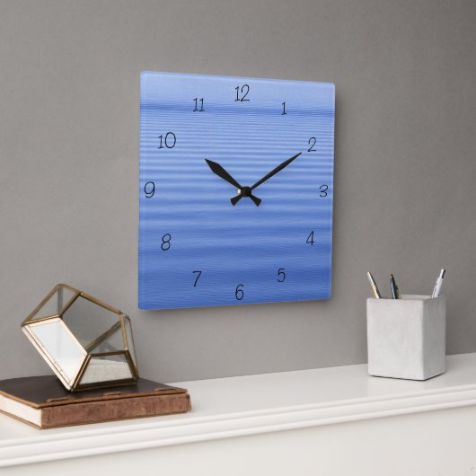 Horloge Carrée Blue Rippled Water (Bureau)