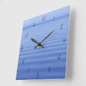 Horloge Carrée Blue Rippled Water (Angle)