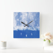 Horloge Carrée Blue rolled paint clock (Maison)