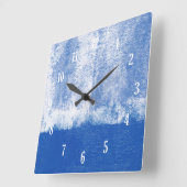 Horloge Carrée Blue rolled paint clock (Angle)