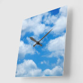 Horloge Carrée Blue Sky White Clouds Heavenly Skies Background (Angle)