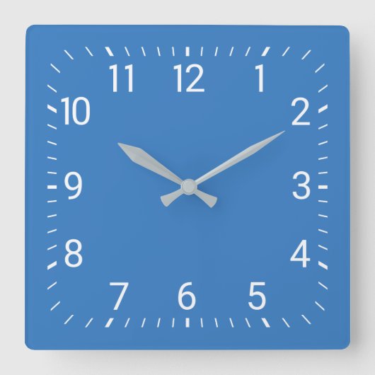 Horloge Carrée Blue Square Wall Clock (Recto)