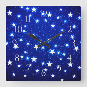 Horloge Carrée Blue Stargazer