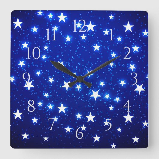 Horloge Carrée Blue Stargazer (Recto)