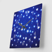 Horloge Carrée Blue Stargazer (Angle)