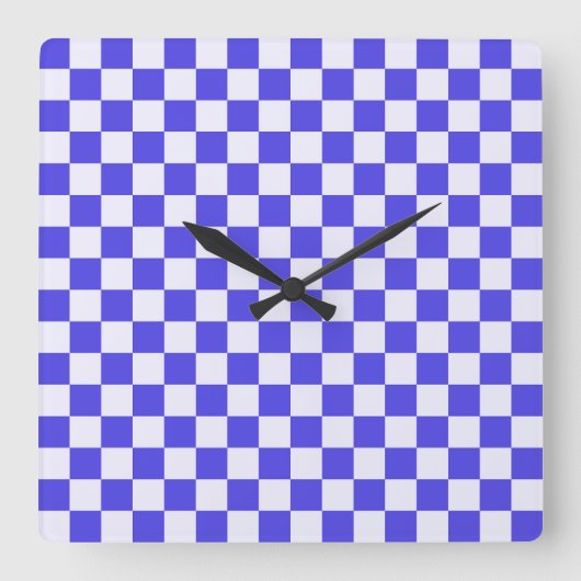 Horloge Carrée Blueberry cream checkered pattern (Recto)