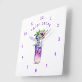 Horloge Carrée Blueberry Juice Cool Drink Summer Wall Clock (Angle)