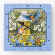 Bluebirds et Hexagon Birdhouse Blue