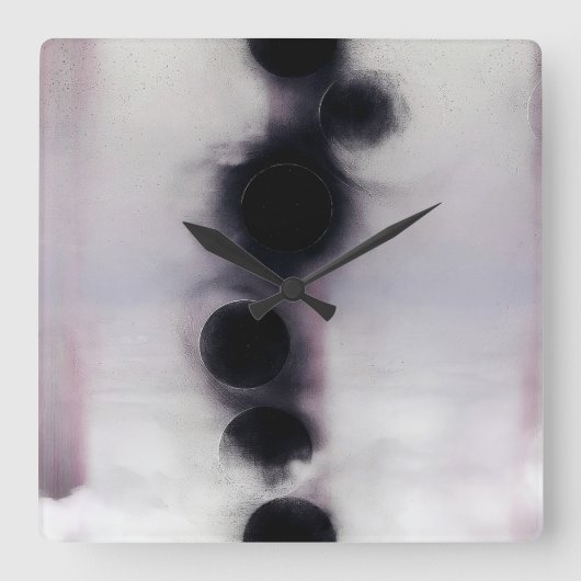 Horloge Carrée Blush Orbit Abstract (Recto)