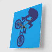 Horloge Carrée BMX-Biker (Angle)