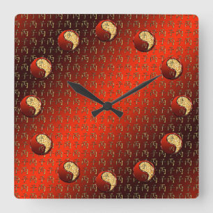 Horloge Carrée Bœuf de feu