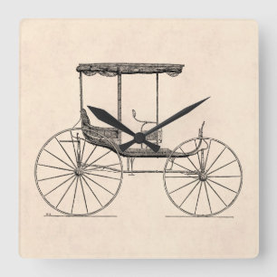 Horloge Carrée Boguet antique hippomobile de chariot vintage de