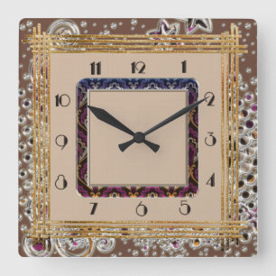 Horloge Carrée Boho Art Déco