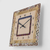 Horloge Carrée Boho Art Déco (Angle)