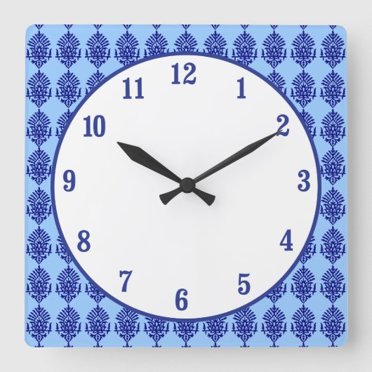 Horloge Carrée Boho India Block Print (Recto)