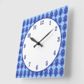 Horloge Carrée Boho India Block Print (Angle)