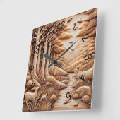 Horloge Carrée Bois (Angle)