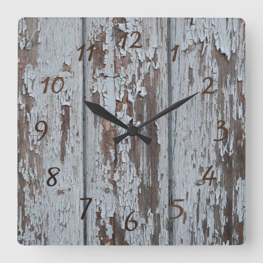 Horloge Carrée bois (Recto)