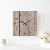 Horloge Carrée bois (Maison)
