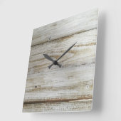 Horloge Carrée Bois blanc (Angle)