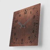 Horloge Carrée Bois brun foncé Faux (Angle)
