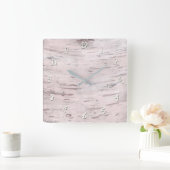 Horloge Carrée Bois d'Arbre de Bouleau Blanc Style Ferme Rustique (Maison)