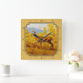 Horloge Carrée Bois d'Aspen (Maison)