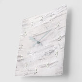 Horloge Carrée Bois de bouleau blanc rustique Pays Ferme Grange (Angle)