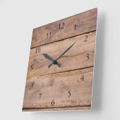 Horloge Carrée Bois de grange rustique élégant (Angle)